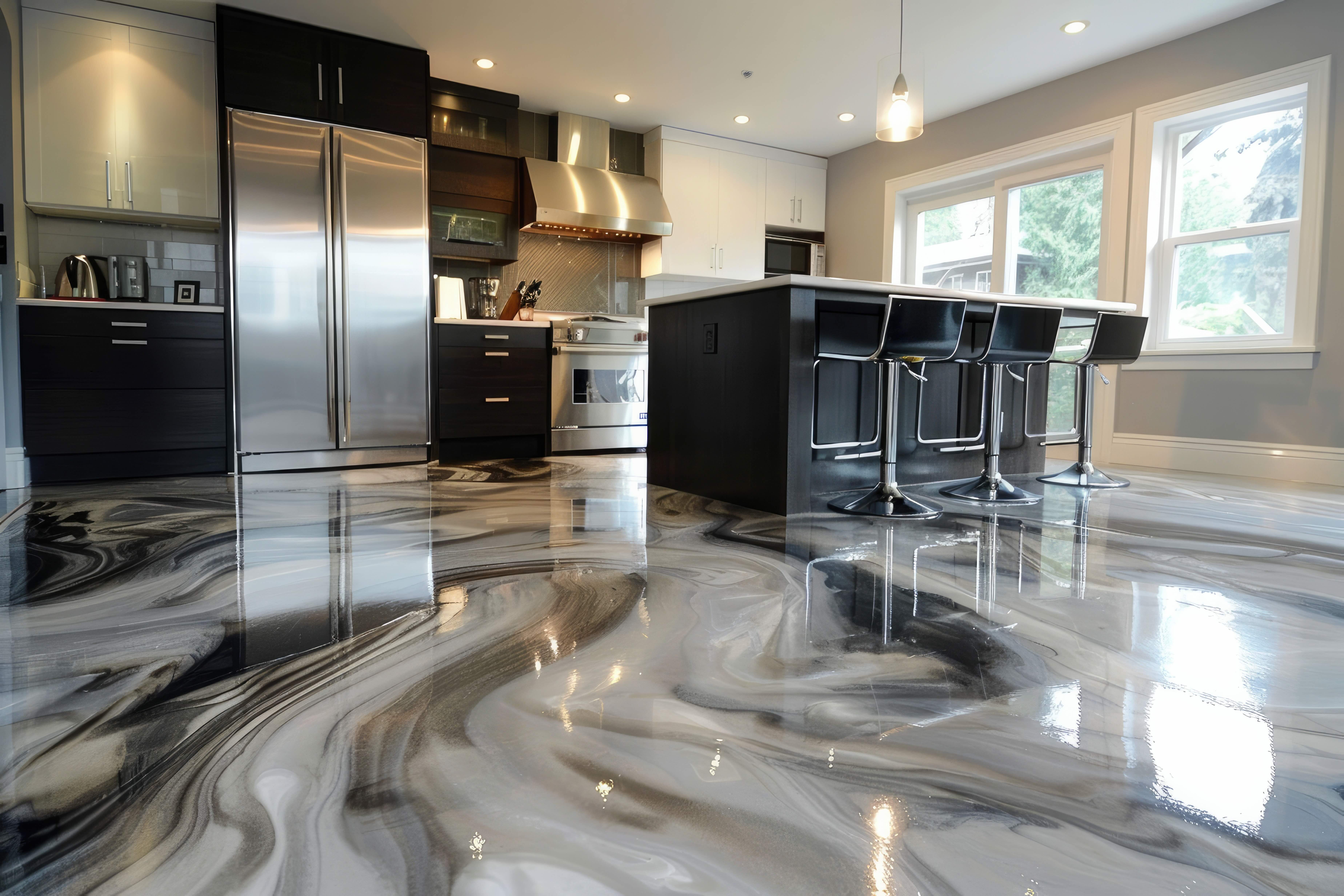 Luxury epoxy floor finish for Paradise Valley home